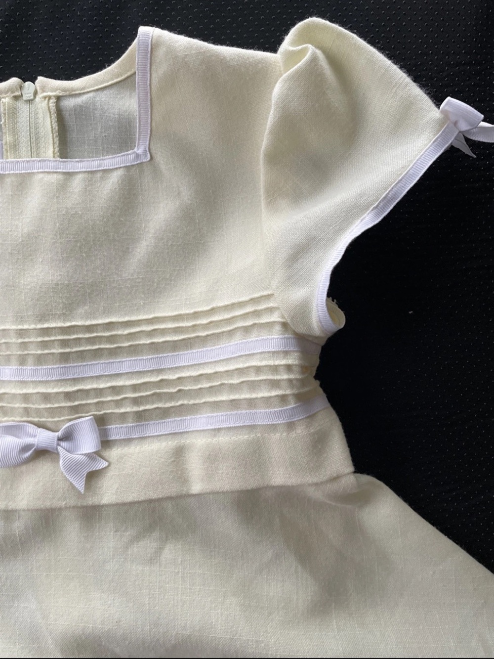 Bonnie Jean Cream Dress with White Trim